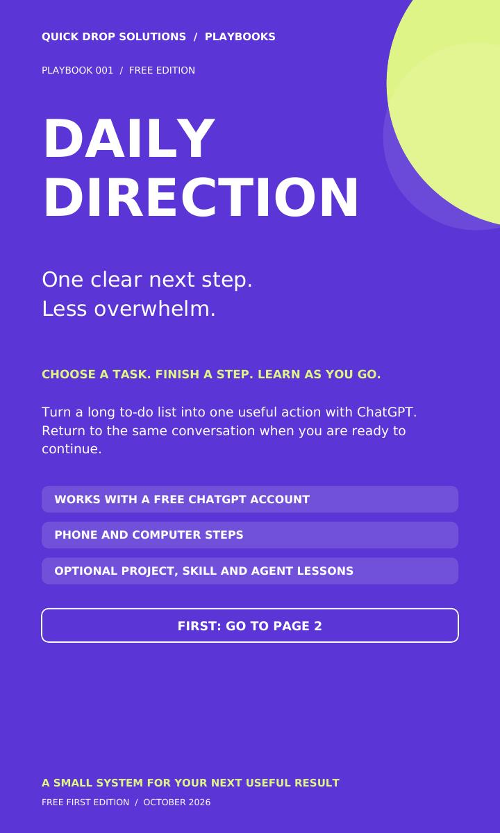 The Daily Direction playbook: One clear next step. Less overwhelm.